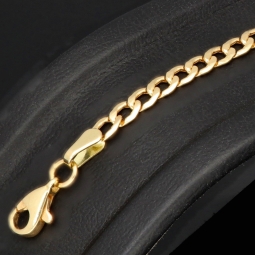Sehr schönes Panzerarmband aus funkelnden 585 14k Gold, ca. 3,5mm breit, 19cm lang