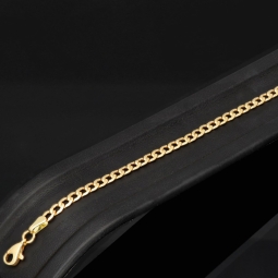 Sehr schönes Panzerarmband aus funkelnden 585 14k Gold, ca. 3,5mm breit, 19cm lang