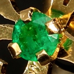 Hochwertige Kleeblatt-Ohrstecker mit leuchtenden, kolumbianischen Smaragden in 18K / 750 Gold gefasst - Handarbeit