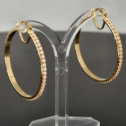 Hochwertig gearbeitete Gold-Creolen mit funkelnden Zirkonia aus edlem 585 14K Gelbgold
