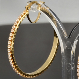 Hochwertig gearbeitete Gold-Creolen mit funkelnden Zirkonia aus edlem 585 14K Gelbgold