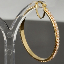 Hochwertig gearbeitete Gold-Creolen mit funkelnden Zirkonia aus edlem 585 14K Gelbgold