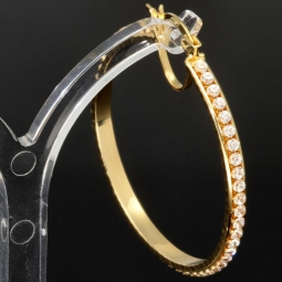 Hochwertig gearbeitete Gold-Creolen mit funkelnden Zirkonia aus edlem 585 14K Gelbgold