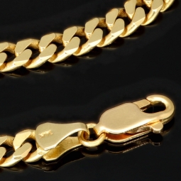 Exquisite, massive Panzerkette aus funkelndem Gold (14K, 585 ca. 40,9g Gelbgold) ca. 60cm, 5,5mm - hochwertige Verarbeitung