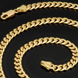 Exquisite, massive Panzerkette aus funkelndem Gold (14K, 585 ca. 40,9g Gelbgold) ca. 60cm, 5,5mm - hochwertige Verarbeitung