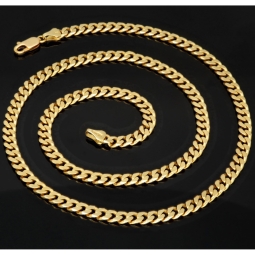 Exquisite, massive Panzerkette aus funkelndem Gold (14K, 585 ca. 40,9g Gelbgold) ca. 60cm, 5,5mm - hochwertige Verarbeitung