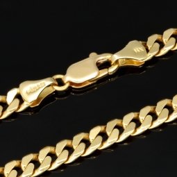 Exquisite, massive Panzerkette aus funkelndem Gold (14K, 585 ca. 40,9g Gelbgold) ca. 60cm, 5,5mm - hochwertige Verarbeitung