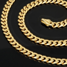 Exquisite, massive Panzerkette aus funkelndem Gold (14K, 585 ca. 40,9g Gelbgold) ca. 60cm, 5,5mm - hochwertige Verarbeitung