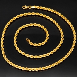 Exquisite Kordelkette aus hochwertigem, funkelndem 14k 585 Gold (Gelbgold)  ca. 55cm, 3mm