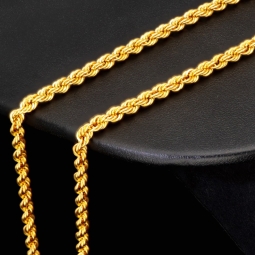 Exquisite Kordelkette aus hochwertigem, funkelndem 14k 585 Gold (Gelbgold)  ca. 55cm, 3mm
