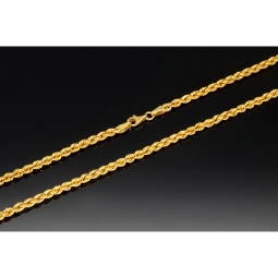 Exquisite Kordelkette aus hochwertigem, funkelndem 14k 585 Gold (Gelbgold)  ca. 55cm, 3mm
