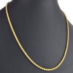 Exquisite Kordelkette aus hochwertigem, funkelndem 14k 585 Gold (Gelbgold)  ca. 55cm, 3mm