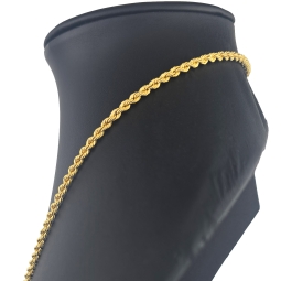Exquisite Kordelkette aus hochwertigem, funkelndem 14k 585 Gold (Gelbgold)  ca. 55cm, 3mm