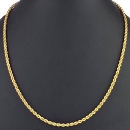 Exquisite Kordelkette aus hochwertigem, funkelndem 14k 585 Gold (Gelbgold)  ca. 55cm, 3mm