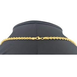 Exquisite Kordelkette aus hochwertigem, funkelndem 14k 585 Gold (Gelbgold)  ca. 55cm, 3mm