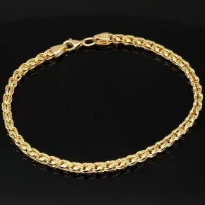 Hochwertig gearbeitetes Ankerarmband in Premium-Design - Armband aus edlem 585 / 14K Gold (Gelbgold) - ca. 21,5 cm Länge 3,5 mm Breite