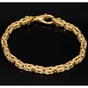 Exklusives Königsarmband aus hochwertigem, massivem 14K / 585 Gold, ca. 23,5 cm lang, ca. 5,5 mm