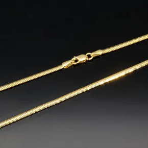 Stilvolle Halskette im Fischgräten-Look aus feinem 585 14K Gold (ca. 50cm lang, 2mm breit)