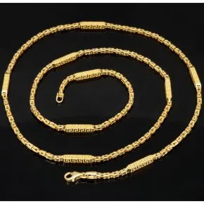 Außergewöhnliche Goldkette mit edlen Greco-Verzierungen aus 585 14K Gold (64 cm, 2,5 mm)