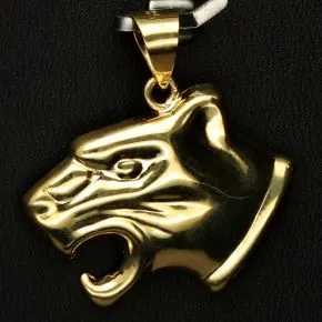 Edler Panther-Anhänger aus hochglanzpoliertem 585 / 14K Gold