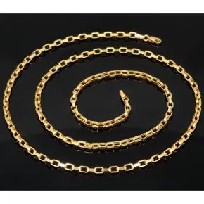 Sehr schöne, funkelnde Ankerkette aus hochwertigem 14K 585 Gold (Gelbgold) - 65cm lang, ca. 3mm breit