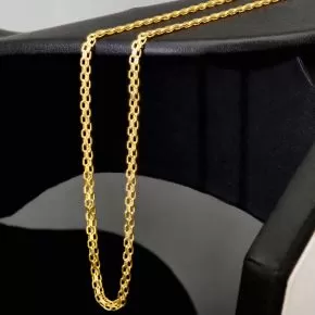 Fein fearbeitete, engmaschige Goldkette aus hochwertigem 585 / 14K Gold ca. 55cm Länge 2mm
