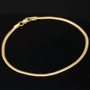 Feines Fischgräten-Goldarmband aus hochwertigem 14K 585 Gold (ca. 18cm Länge, 2mm Breite)