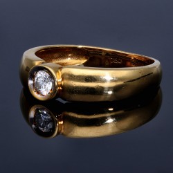 hervorragend verarbeiteteter Brillantring aus hochwertigem 750 Gelbgold 18 Karat - Größe 54-55
