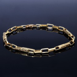 filgran angefertigtes Designer-Armband aus Gold mit Greco-Muster ca. 22cm lang (585 / 14k)