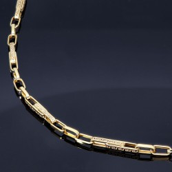 Designer-Ankerkette im Greco-Stil aus 585er Gelbgold (14k)- 64cm lang, 4,3 mm breit, 10,8g