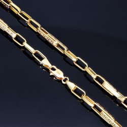 Designer-Ankerkette im Greco-Stil aus 585er Gelbgold (14k)- 64cm lang, 4,3 mm breit, 10,8g