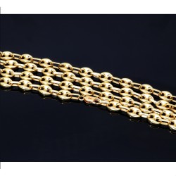 hochwertige Bohnenkette aus 585er (14 Karat) Gelbgold (ca. 66 cm; 20,8g, 7mm)