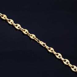 hochwertige Bohnenkette aus 585er (14 Karat) Gelbgold (ca. 66 cm; 20,8g, 7mm)