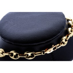 hochwertige Bohnenkette aus 585er (14 Karat) Gelbgold (ca. 66 cm; 20,8g, 7mm)