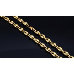 hochwertige Bohnenkette aus 585er (14 Karat) Gelbgold (ca. 66 cm; 20,8g, 7mm)