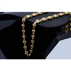 hochwertige Bohnenkette aus 585er (14 Karat) Gelbgold (ca. 66 cm; 20,8g, 7mm)