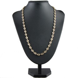 hochwertige Bohnenkette aus 585er (14 Karat) Gelbgold (ca. 66 cm; 20,8g, 7mm)