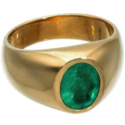 Prächtiger Herrenring mit einem kolumbianischen Smaragd in tiefem Tannengrün von sagenhaften 2,48ct. (Einzelstück / Handarbeit)