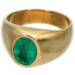 Prächtiger Herrenring mit einem kolumbianischen Smaragd in tiefem Tannengrün von sagenhaften 2,48ct. (Einzelstück / Handarbeit)