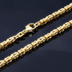 voll massive Königskette aus hochwertigem 585er Gold (14 Karat) in 60 cm Länge; ca. 3,3 mm breit (ca. 45,2g) -  Made in Germany - Mit FBM - Stempel