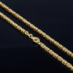 massive Premium - Königskette aus hochwertigem 14K Gold (585) in 65 cm Länge; ca. 3,3 mm breit - Made in Germany mit FBM Stempel