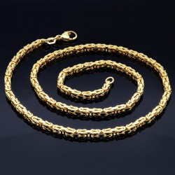 50cm lange Königskette aus voll massivem 585 Gold (14 Karat); ca. 3,3 mm breit (ca. 32,5g) - Made in Germany mit FBM Stempel