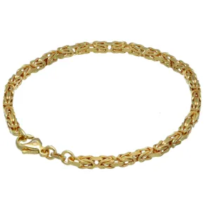 Massives Königsarmband aus Gold (585er 14k Gelbgold) mit FBM - Stempel, ca. 3,3 mm Breite, ca. 21cm lang