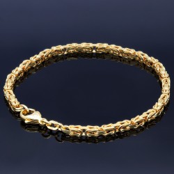 Massives Königsarmband aus Gold (585er 14k Gold), ca. 3,3 mm Breite, ca. 21cm lang