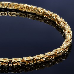 Massives Königsarmband aus Gold (585er 14k Gold), ca. 3mm Breite, ca. 21cm lang, ca. 11,1 g - Made in Germany !