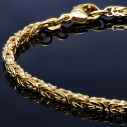 Massives Königsarmband aus Gold (585er 14k Gold), ca. 3mm Breite, ca. 21cm lang, ca. 11,1 g - Made in Germany !