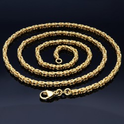 massive Premium-Königskette aus hochwertigem 14K Gold (585) in 65 cm Länge; ca. 3mm breit (ca. 34,8g) - Made in Germany mit FBM Stempel