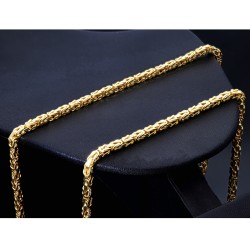 massive Premium-Königskette aus hochwertigem 14K Gold (585) in 65 cm Länge; ca. 3mm breit (ca. 34,8g) - Made in Germany mit FBM Stempel
