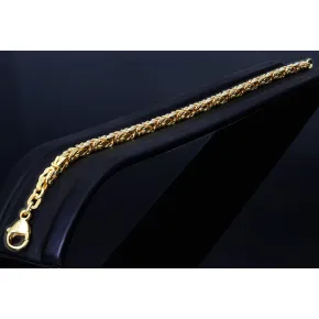 Massives Königsarmband aus Gold (585er 14k Gold), ca. 3,3 mm Breite, ca. 22cm lang, ca. 13,6g - mit FBM Stempel