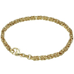 Massives Königsarmband aus Gold (585er 14k Gold), ca. 3,3 mm Breite, ca. 22cm lang, ca. 13,6g  -  mit FBM Stempel